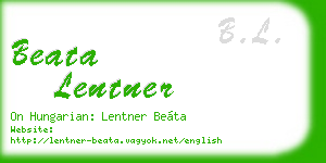 beata lentner business card