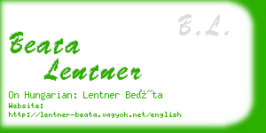 beata lentner business card